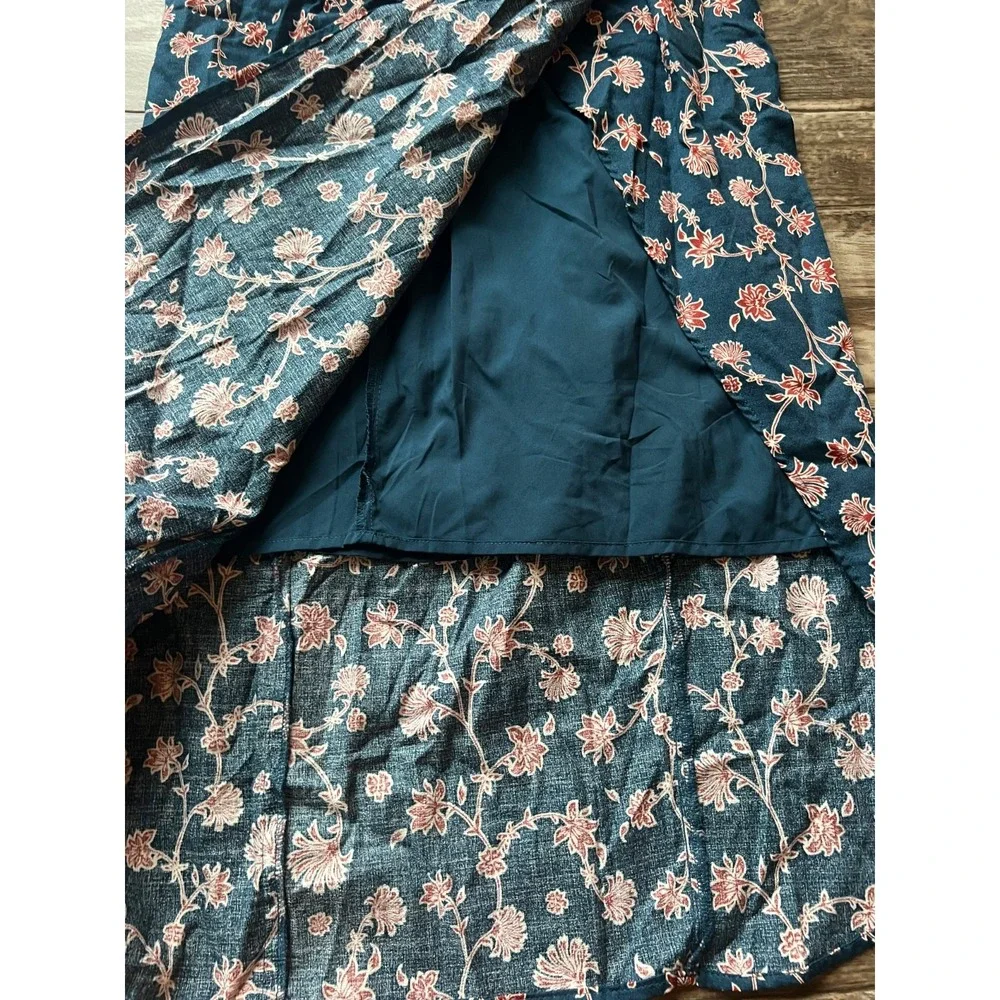 House of Harlow 1960 Maxi Skirt Size 4 Floral BOHO Cottagecore Teal Brown‎